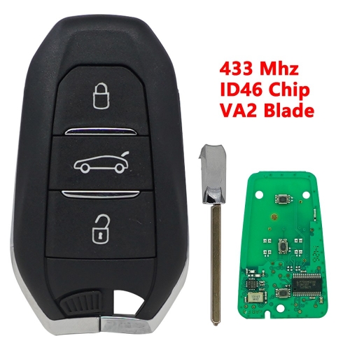 (433Mhz)3B(Truck)/ 46 Chip  Smart Card Car Key  For Peugeot Citroen VA2 Blade