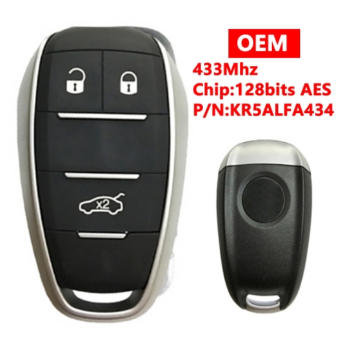 (433Mhz)Original KR5ALFA434 3 Buttons 128bit AES for Alfa Romeo Smart Remote Key