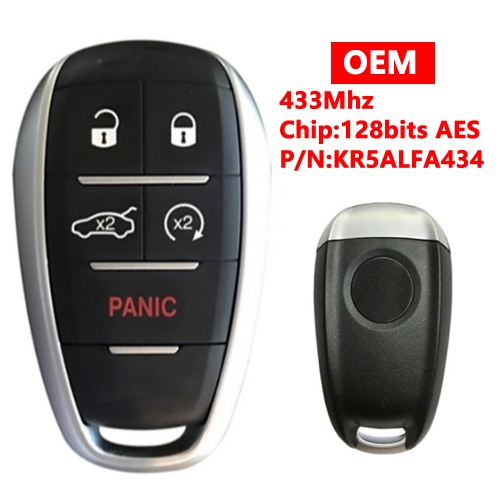 (433Mhz)Original KR5ALFA434 5 Buttons 128bit AES for Alfa Romeo Smart Remote Key