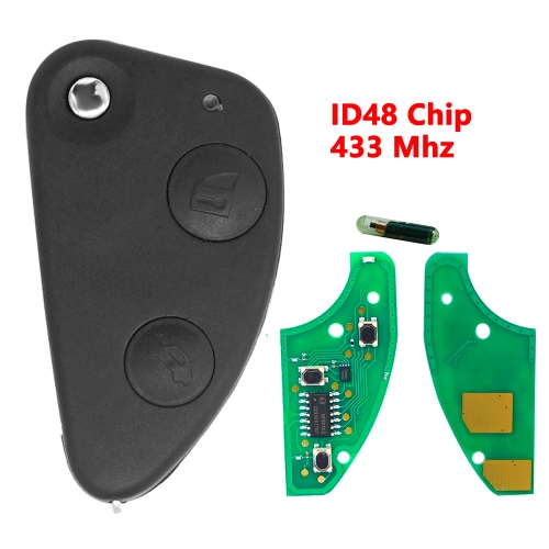 (433Mhz)2 Buttons ID48 Chip Flip Remote Car Key  for Alfa Romeo