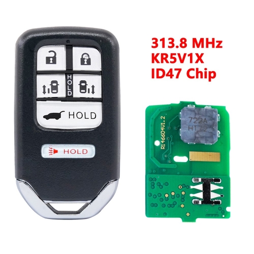 （313.8 Mhz) KR5V1X 6 Buttons Remote Key ID47 for Honda