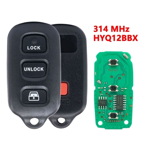 （314 Mhz) HYQ12BBX 4 Buttons Remote Key  for Toyota