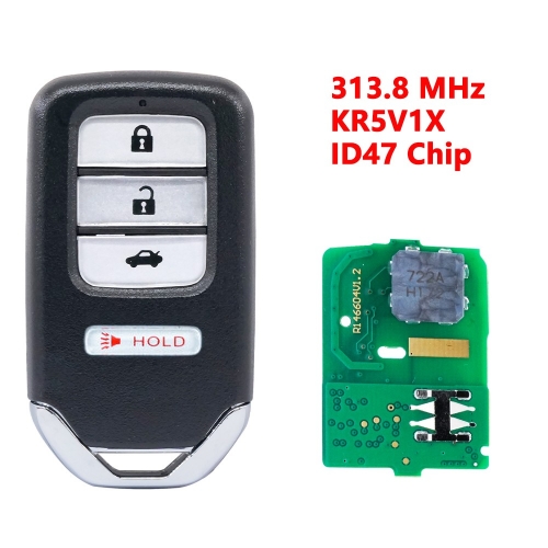 （313.8 Mhz) KR5V1X 4 Buttons Remote Key ID47 for Honda