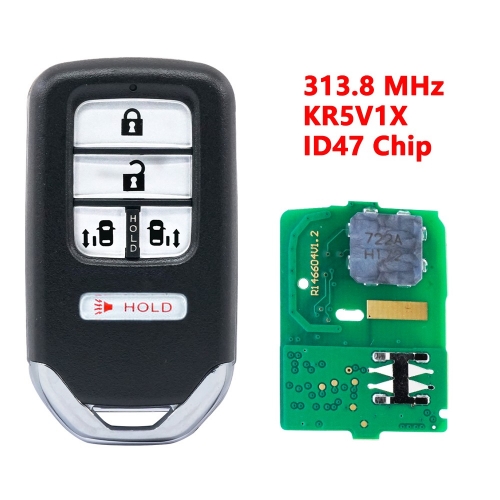 （313.8 Mhz) KR5V1X 5 Buttons Remote Key ID47 for Honda