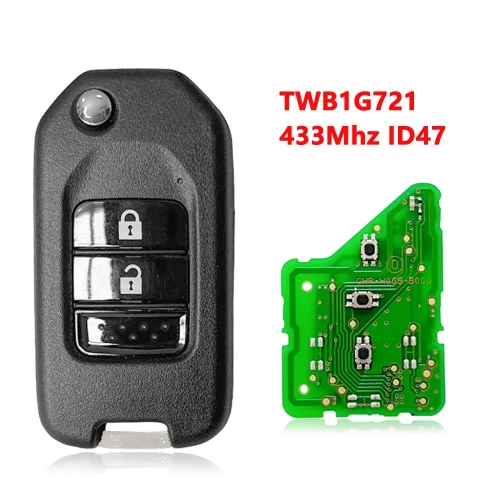 （433 Mhz) TWB1G721 2 Buttons ID47 Chip Remote Key  for Honda