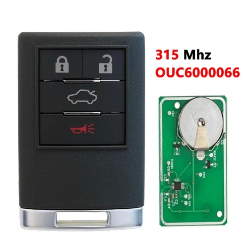 (315Mhz )OUC6000066 4 Buttons  Car Remote Key  No Emergency Key For Cadillac