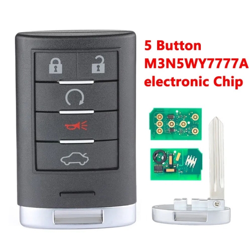 5 Buttons  M3N5WY7777A comes with electronic chip key Smart key with small key For Cadillac