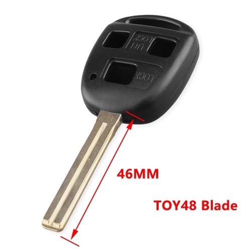 3 Buttons Remote Key Shell Without Rubber Pad for Toyota TOY48LBlade