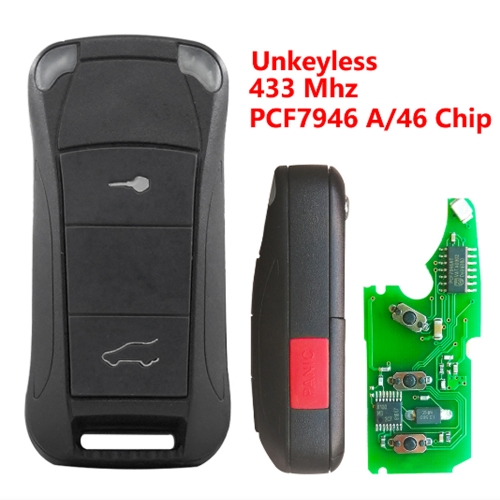 （433Mhz)2 Buttons PCF7946/ID46 Chip Unkeyless Remote Key for Porsche#1