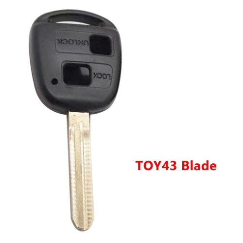 2 Buttons Remote Key Shell Without Rubber Pad for Toyota TOY43 Blade
