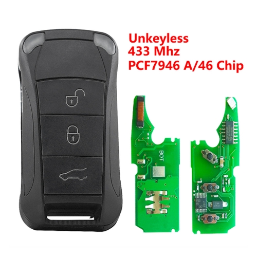 （433Mhz)3 Buttons PCF7946/ID46 Chip Unkeyless Remote Key for Porsche