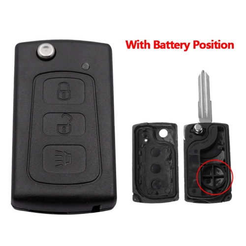 3 Buttons Flip Remote Key Shell for Great Wall With Battery Position