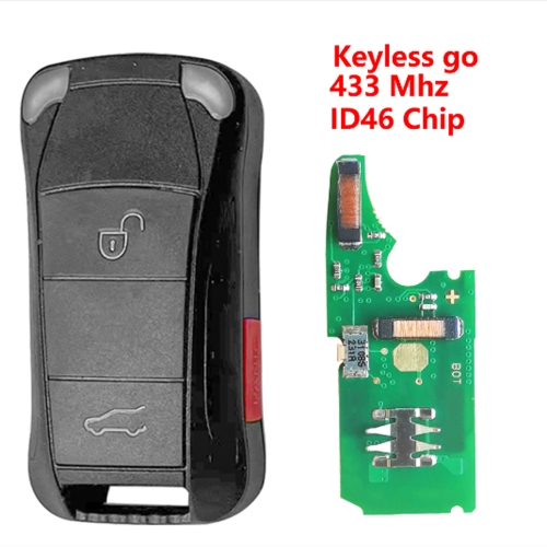 （433Mhz)2+1 Buttons ID46 Chip Keyless go Remote Key for Porsche