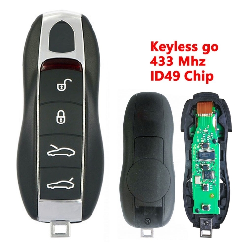（433Mhz) 4 Buttons ID49 Chip Keyless-go Remote Key for Porsche