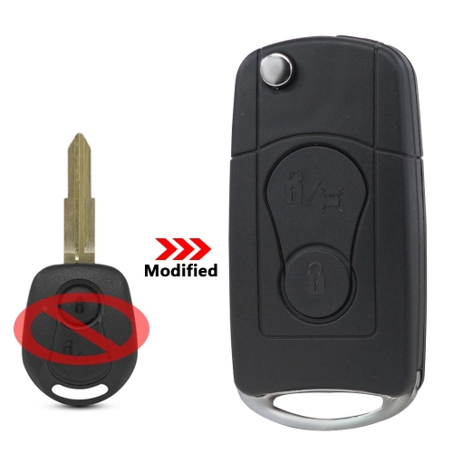 2 Buttons Modified Flip Remote Key Shell for SsangYong