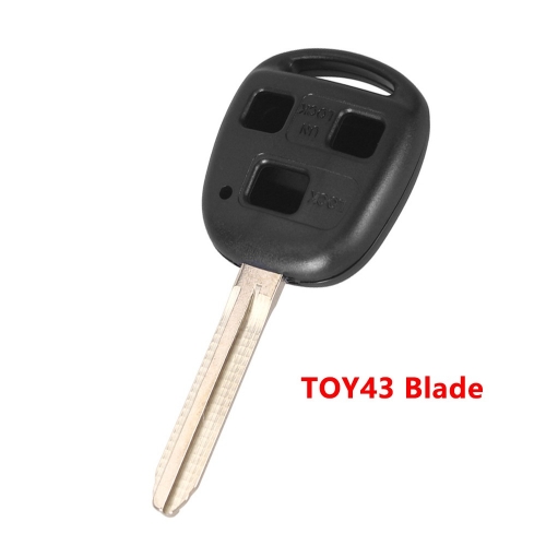 3 Buttons Remote Key Shell Without Rubber Pad for Toyota TOY43 Blade