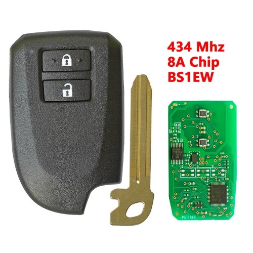 （433/434Mhz) BS1EW 2 Buttons 8A Chip Smart Remote Key for Toyota