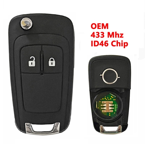 (433Mhz)Original 5WK50079 2 Buttons ID46 Chip Flip Remote Key for Opel
