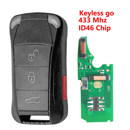 （433Mhz)3+1 Buttons ID46 Chip Keyless go Remote Key for Porsche
