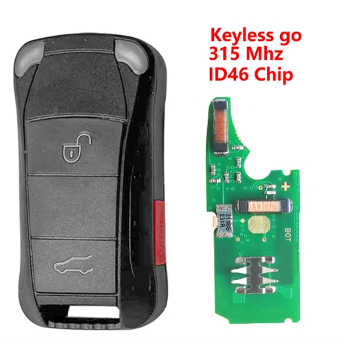 （315Mhz)2+1 Buttons ID46 Chip Keyless go Remote Key for Porsche