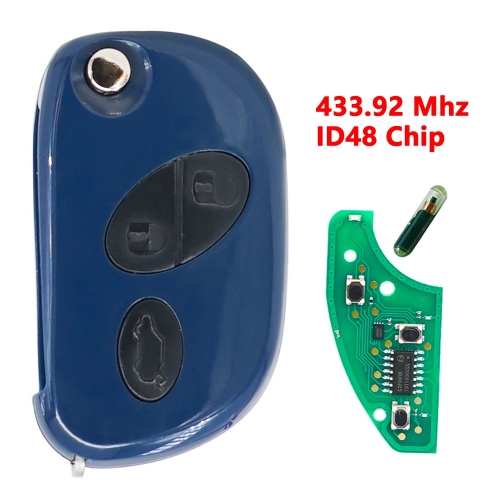 (433.92Mhz)RX2TRF937 3 Buttons ID48 Chip Flip Remote Key for Maseratti