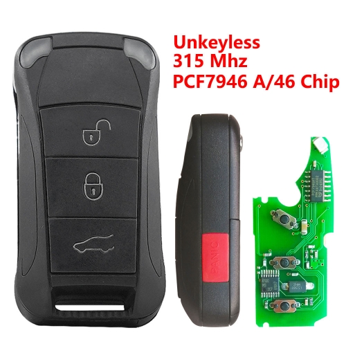 (315Mhz)3+1 Buttons PCF7946/ID46 Chip Unkeyless Remote Key for Porsche