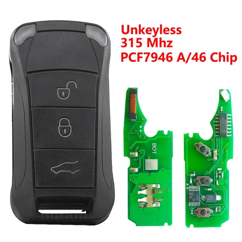 (315Mhz)3 Buttons PCF7946/ID46 Chip Unkeyless Remote Key for Porsche
