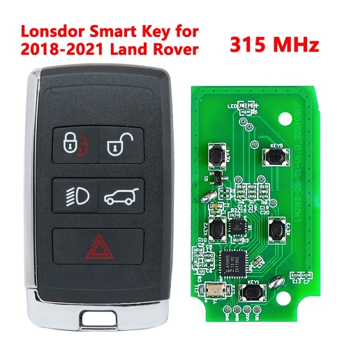 (315Mhz)5 Buttons Lonsdor Smart Remote Key for Landrover 2018-2021