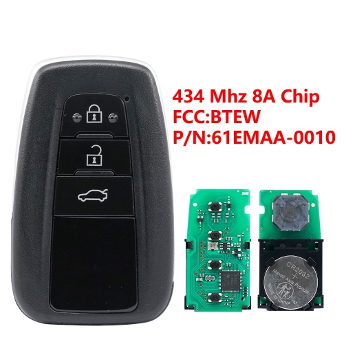 (434Mhz)BT2EW 61E344-0010 3 Buttons 8A Chip Remote Key for Toyota