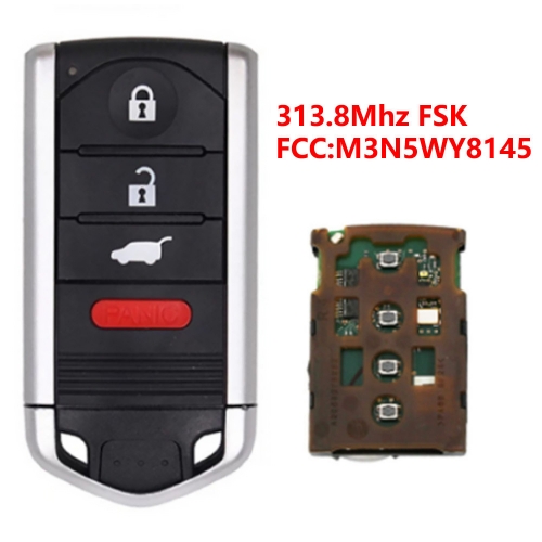 (313.8 Mhz)M3N5WY8145 3+1 Buttons Remote Key for Acura ZDX TL 2009-2014