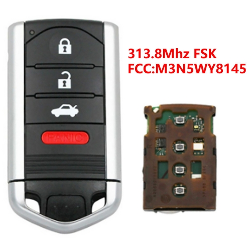 (313.8 Mhz)M3N5WY8145 3+1 Buttons Remote Key for Acura ZDX TL 2009-2014