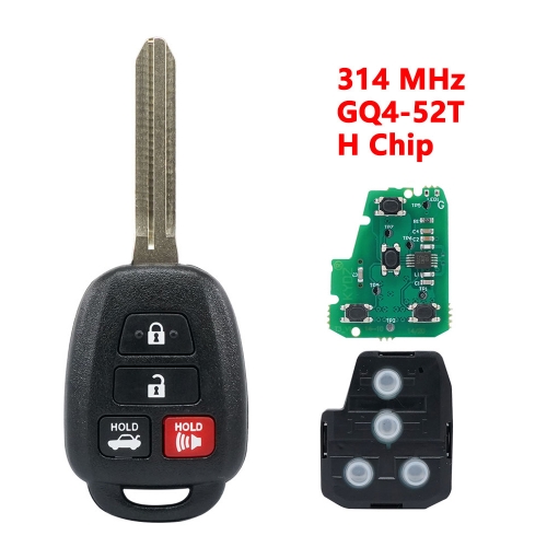 (315Mhz)GQ4-52TH 2 Buttons H Chip Remote Key for Toyota