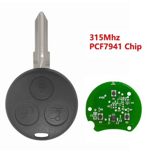 (315Mhz)3 Buttons PCF7941 Chip Remote Key for Merceds Benz 1998-2006