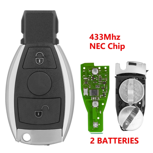(433Mhz)2 Buttons NEC Chip Remote Key for Merceds Benz NEC Style