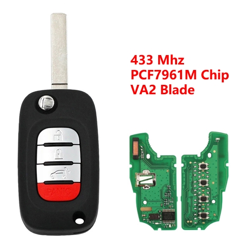 (433Mhz)CTWB1U955 4 Buttons PCF7961M/4A Chip Flip Remote Key for Benz