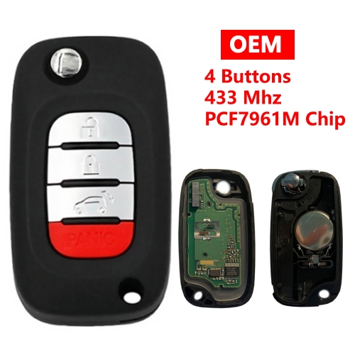 (433Mhz)Original  3+1 Buttons PCF7961M Chip Flip Remote Key for Benz Smart Fortwo 453 Forfour 2015-2017