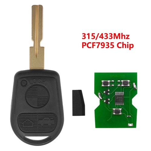 (315/433Mhz)Old 3 Buttons PCF7935 Chip Remote Key for BMW EWS System HU58 Blade