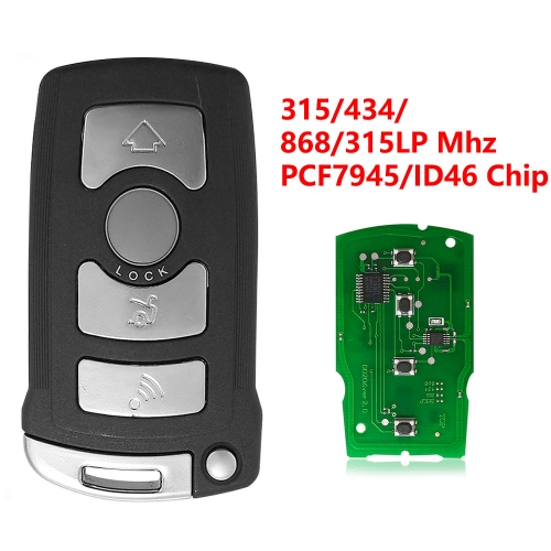 (315/433/868/315LP Mhz)4 Buttons Remote Key for BMW 7 Series CAS1 System