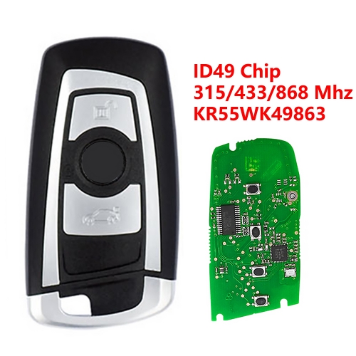 (315/433/868Mhz)KR55WK49863 3 Buttons ID46 Chip Remote Key for BMW F Chassis FEM / BDC CAS4 CAS4+