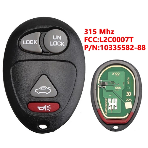(315Mhz)L2C0007T/10335582-88 3+1 Buttons Remote Key for Buick