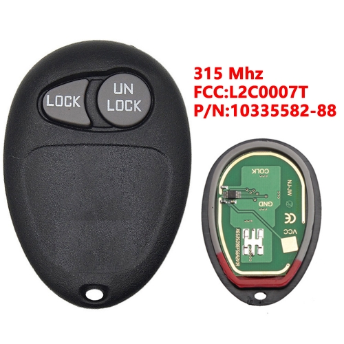 (315Mhz)L2C0007T/10335582-88 2 Buttons Remote Key for Buick