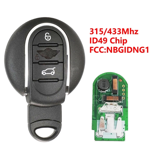(315/433Mhz)NBGIDGNG1 3 Buttons ID49 Chip Remote Key for BMW Mini Cooper 2013- 2017