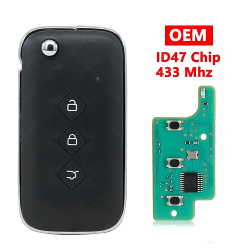 (433Mhz)OEM 3 Buttons ID47 Chip Filp Remote Key for Chevrolet