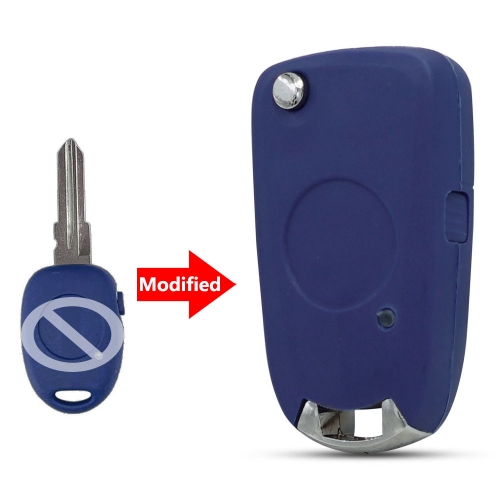 Remodeling Flip Key Shell For 1 Button Side Fiat Gt15 Blade Blue Colour