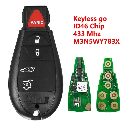 (433Mhz)M3N5WY783X 5+1 Buttons ID46 Chip Keyless go Remote Key for C-hrysler#G