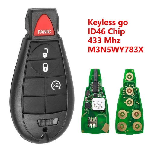 (433Mhz)M3N5WY783X 3+1 Buttons (Car)ID46 Chip Keyless go Remote Key for C-hrysler
