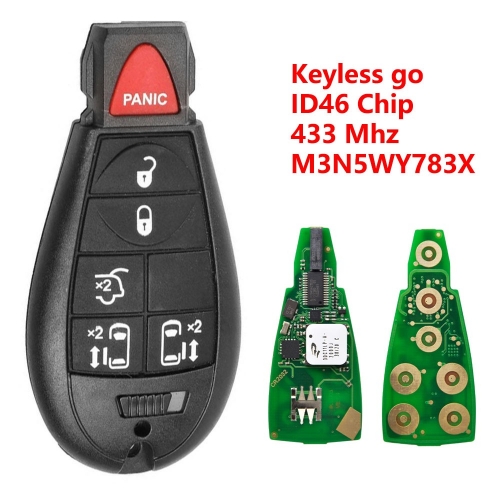 (433Mhz)M3N5WY783X 6+1 Buttons ID46 Chip Keyless go Remote Key for C-hrysler#J