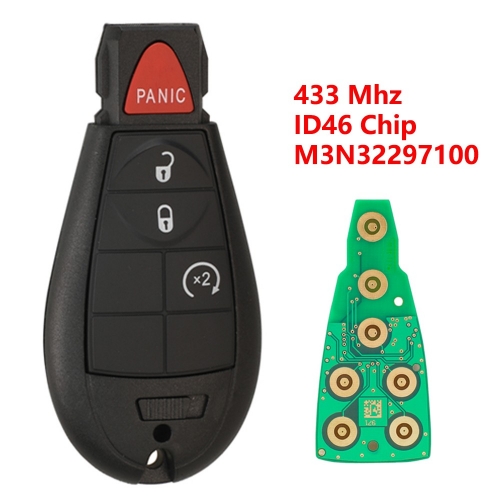 (433Mhz)M3N32297100 3+1 Buttons(CAR) ID46 Chip Remote Key for C-hrysler