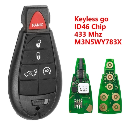 (433Mhz)M3N5WY783X 3+1 Buttons ID46 Chip Keyless go Remote Key for C-hrysler