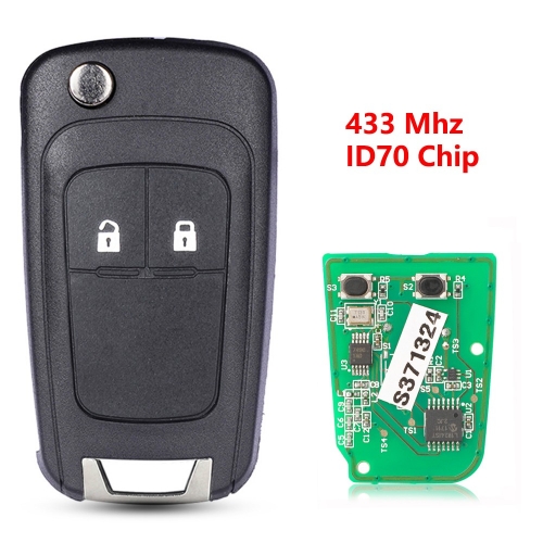 (433Mhz)2 Buttons ID70 Chip Filp Remote Key for Chevrolet Sail